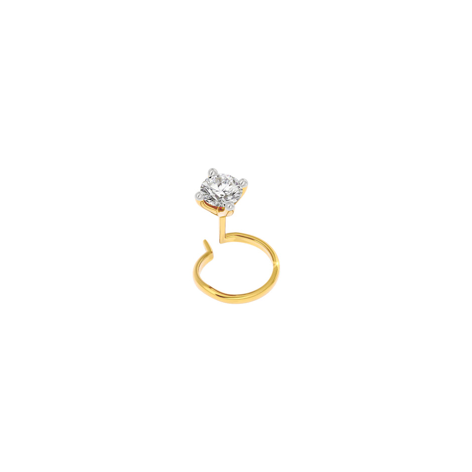 Pristine Radiance Diamond Nose Pin 18 KT / Yellow Gold
