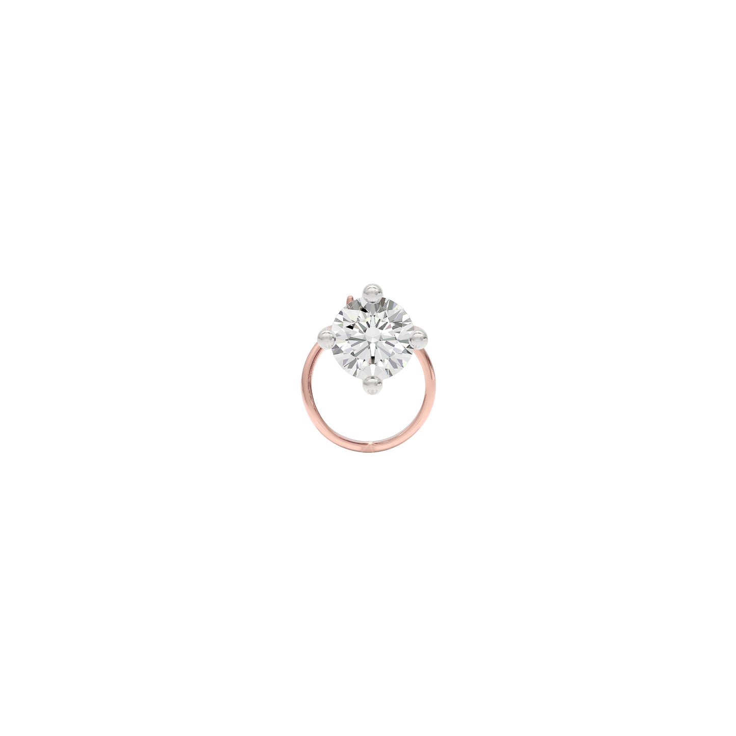Vibrant Shimmer Diamond Nose Pin 18 KT / Rose Gold