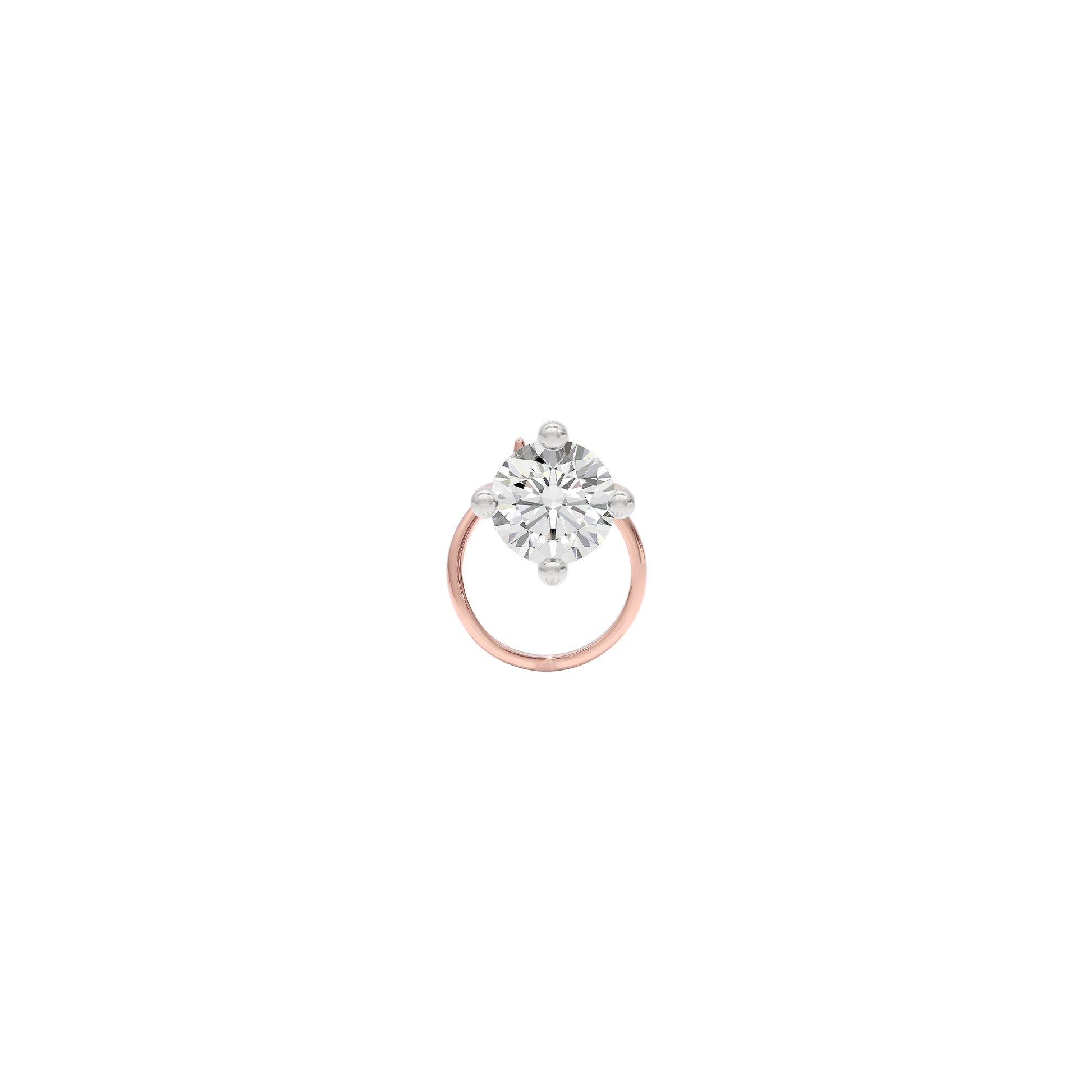 Vibrant Shimmer Diamond Nose Pin 18 KT / Rose Gold