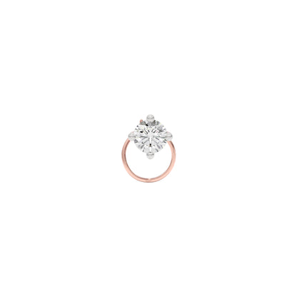 Vibrant Shimmer Diamond Nose Pin 18 KT / Rose Gold