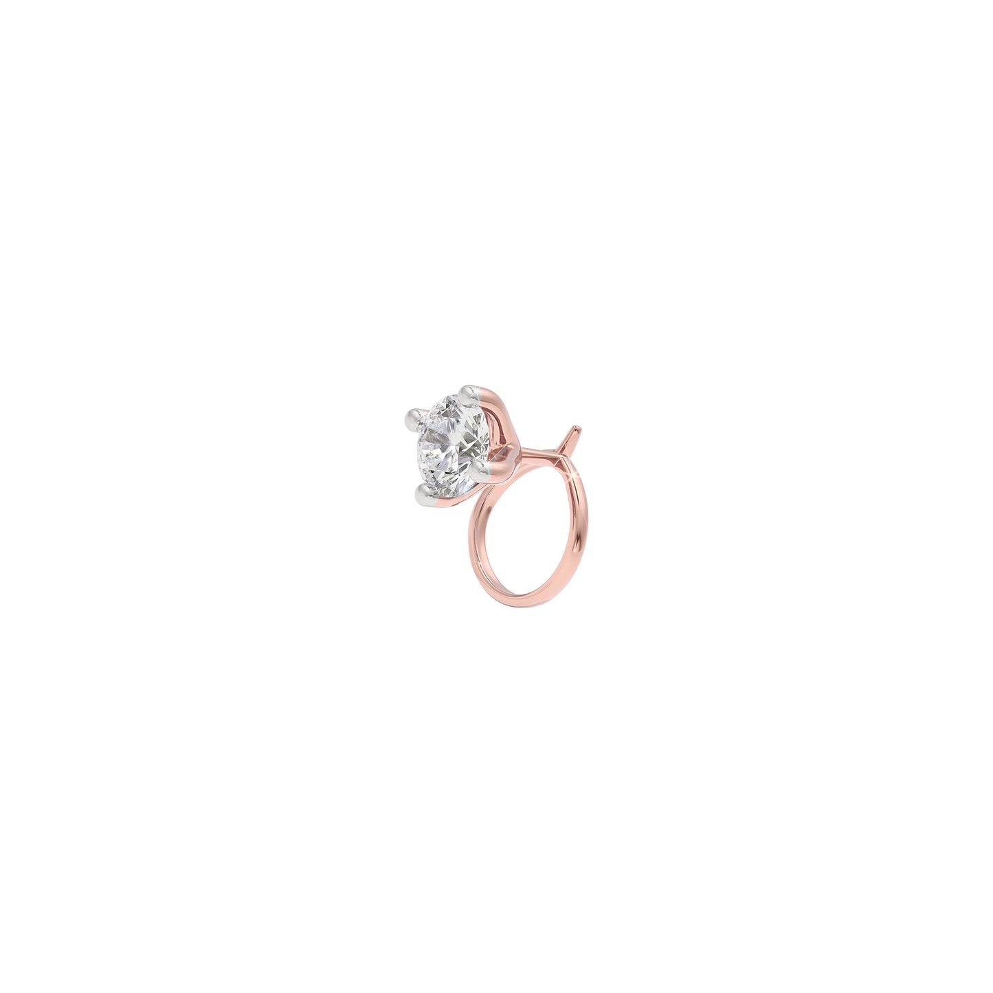 Vibrant Shimmer Diamond Nose Pin 18 KT / Rose Gold