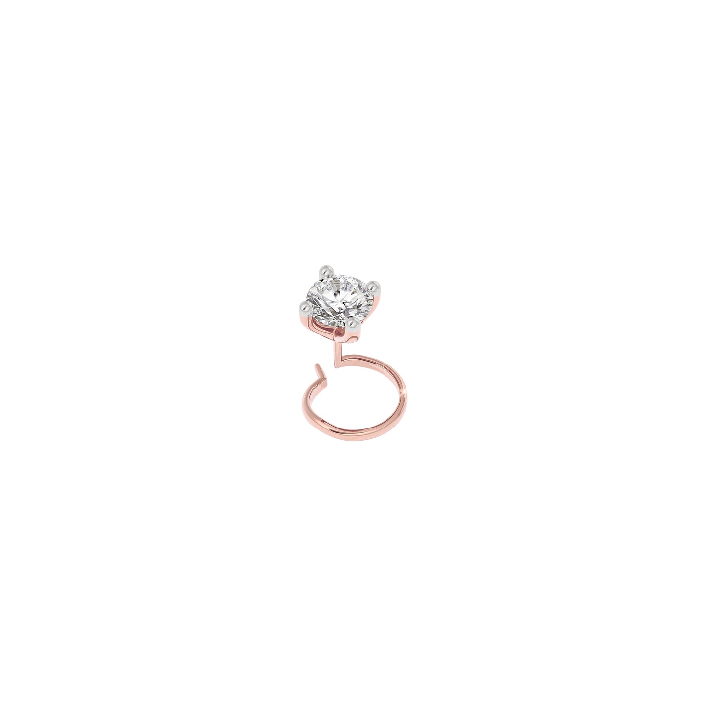 Vibrant Shimmer Diamond Nose Pin 18 KT / Rose Gold