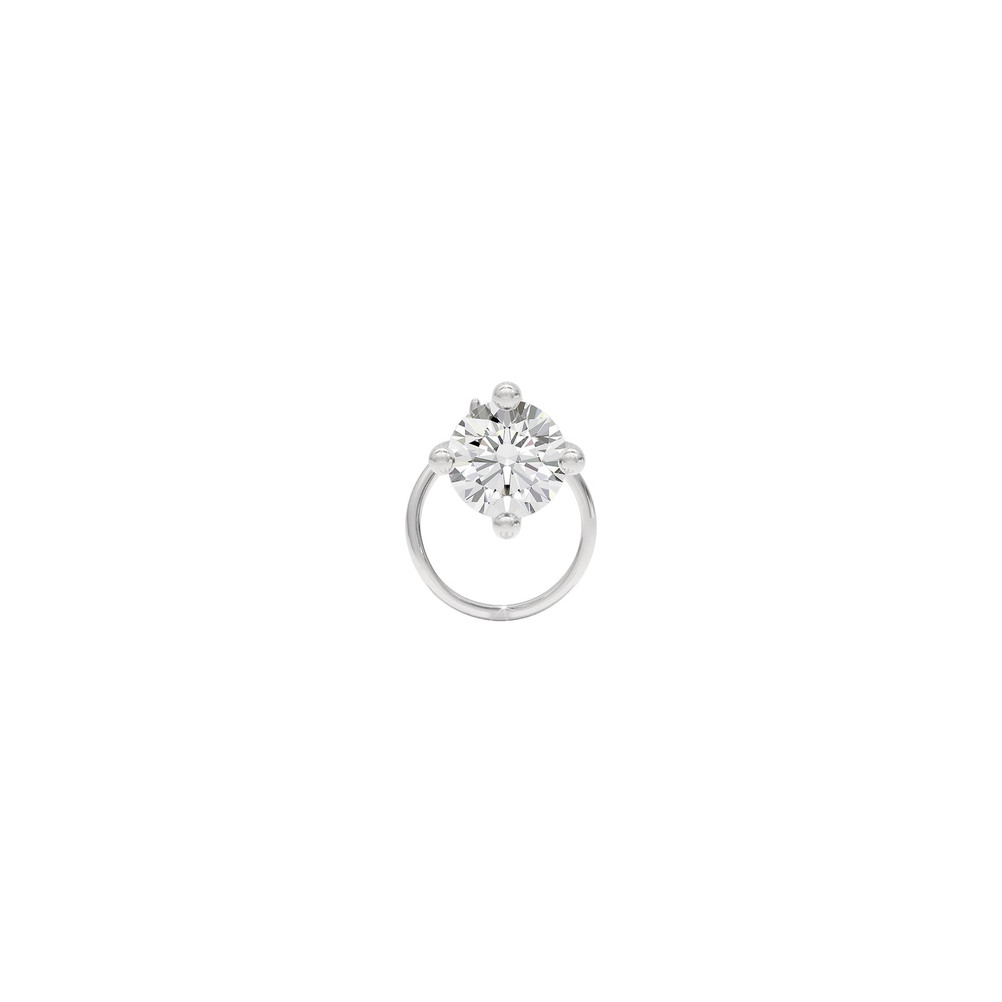 Vibrant Shimmer Diamond Nose Pin 18 KT / White Gold