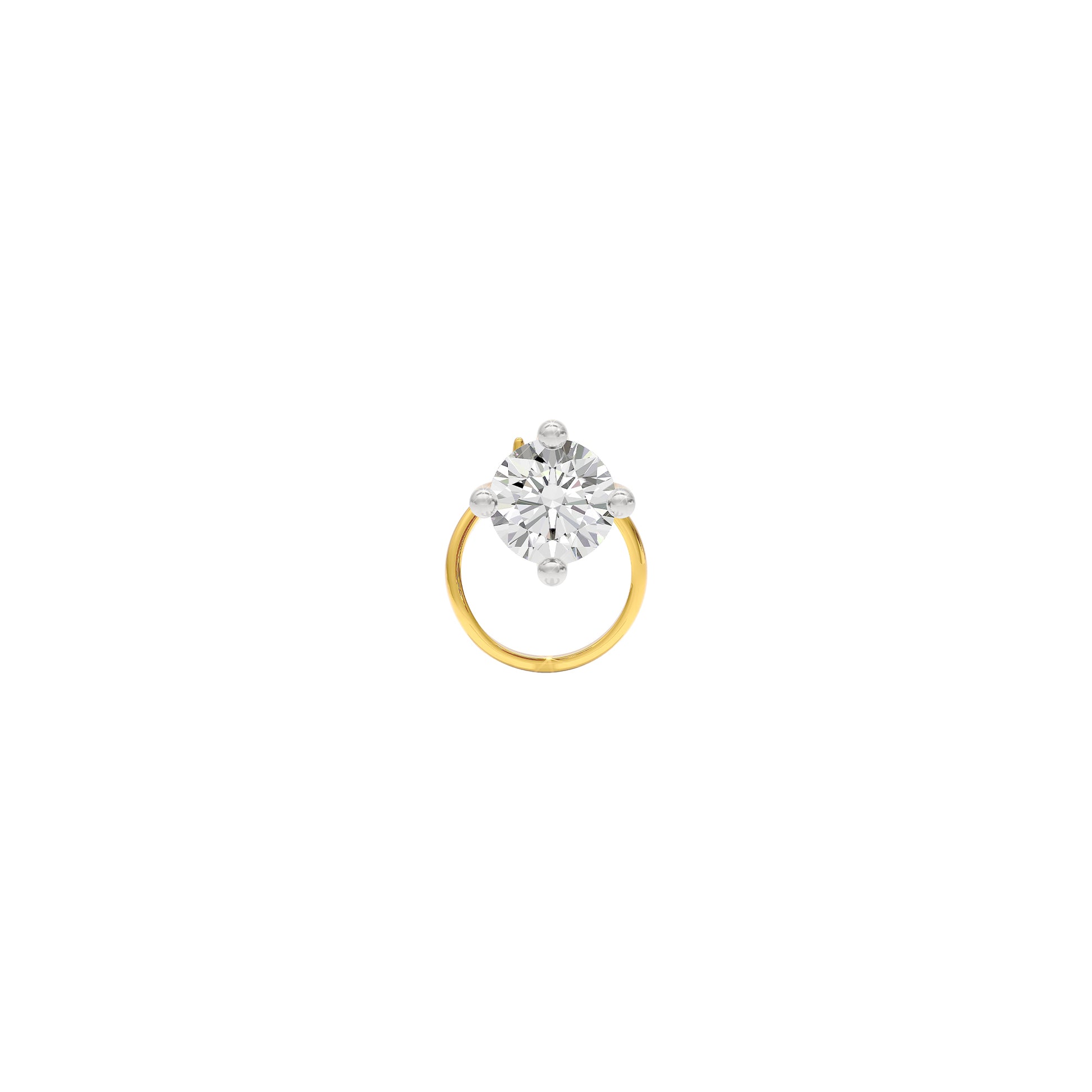 Vibrant Shimmer Diamond Nose Pin 18 KT / Yellow Gold
