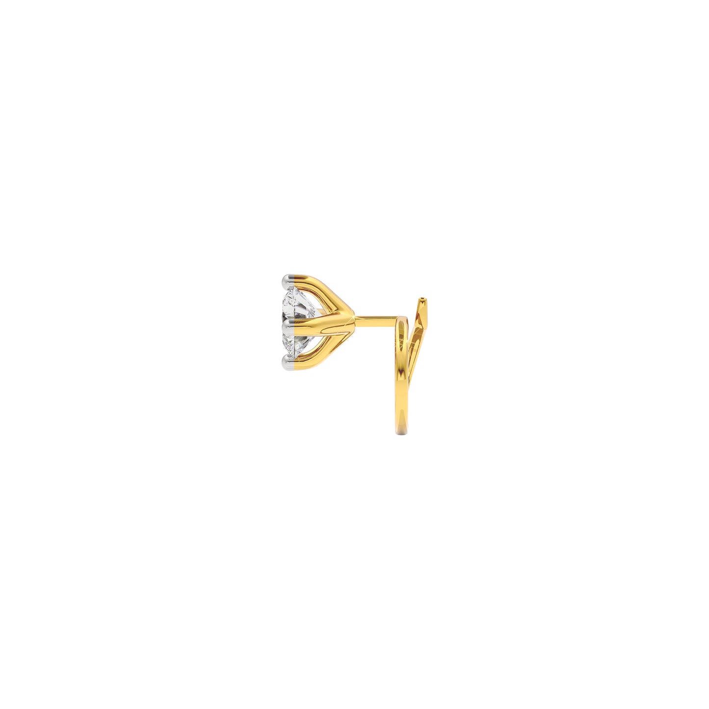 Vibrant Shimmer Diamond Nose Pin 18 KT / Yellow Gold