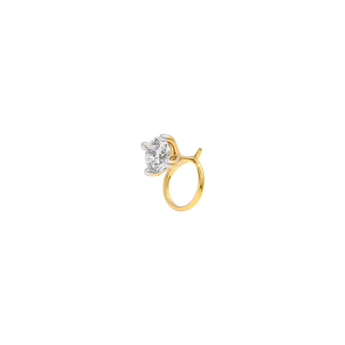 Vibrant Shimmer Diamond Nose Pin 18 KT / Yellow Gold