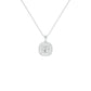 Round Solitaire Ripple Diamond Pendant 18 KT / White Gold