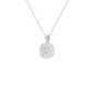 Round Solitaire Ripple Diamond Pendant 18 KT / White Gold