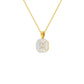 Round Solitaire Ripple Diamond Pendant 18 KT / Yellow Gold