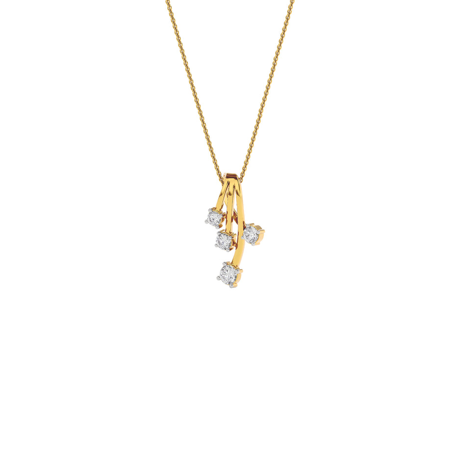 Celestial Radiance Diamond Pendant 14 KT / Yellow Gold