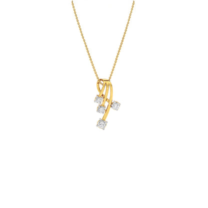 Celestial Radiance Diamond Pendant 14 KT / Yellow Gold