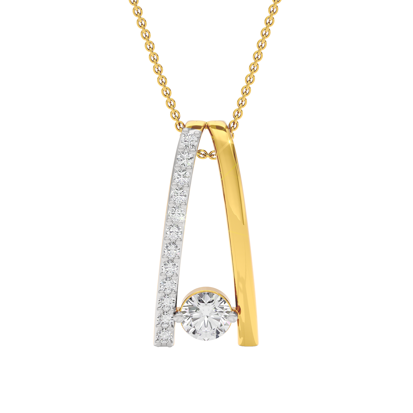 Golden Harmony Diamond Pendant