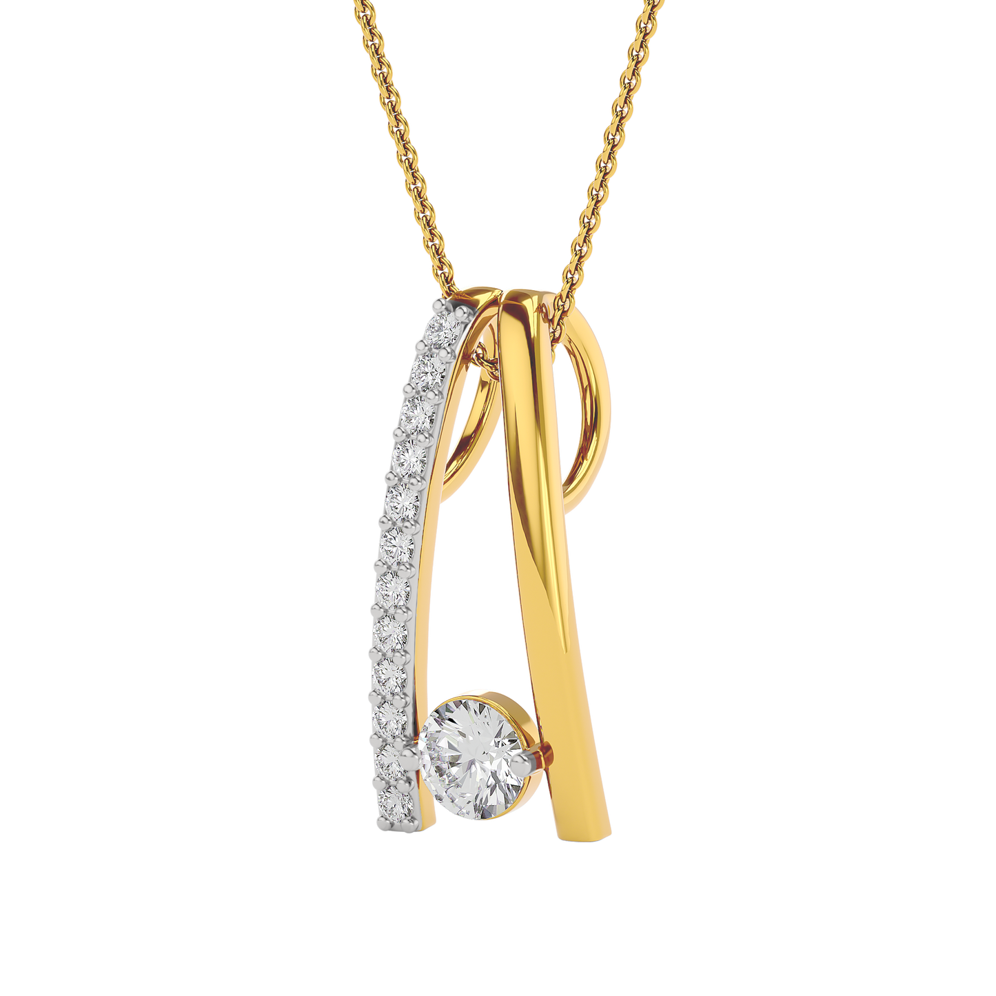 Golden Harmony Diamond Pendant