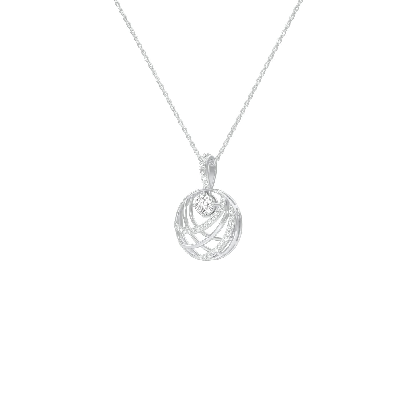 Opulent Brilliance Diamond Pendant 18 KT / White Gold
