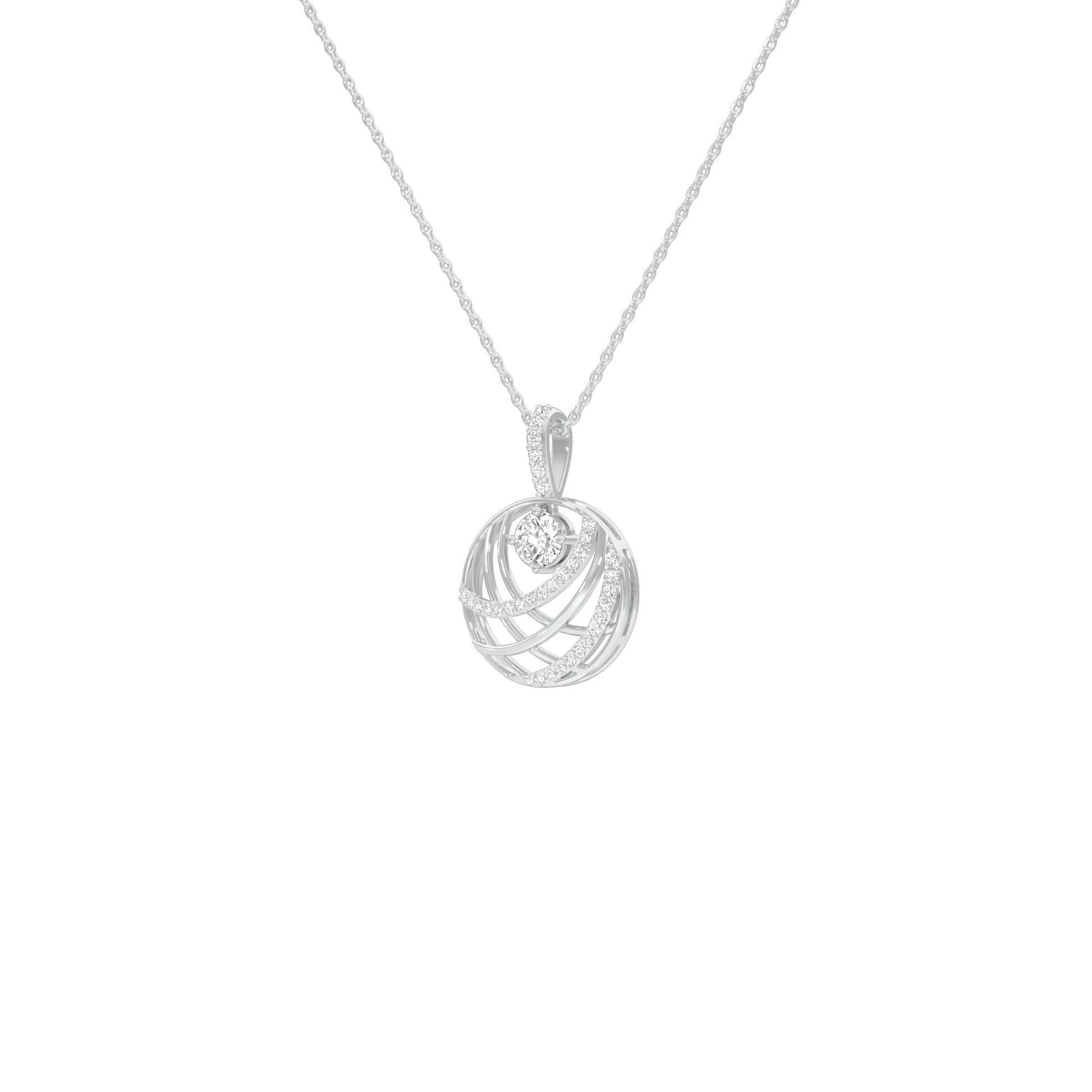 Opulent Brilliance Diamond Pendant 18 KT / White Gold