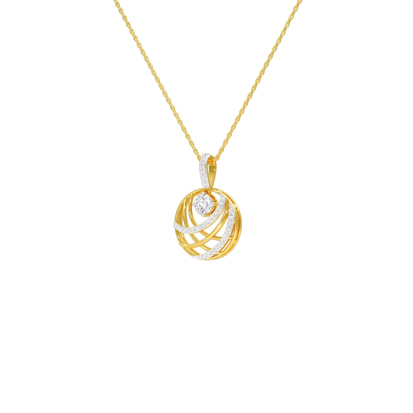 Opulent Brilliance Diamond Pendant 18 KT / Yellow Gold