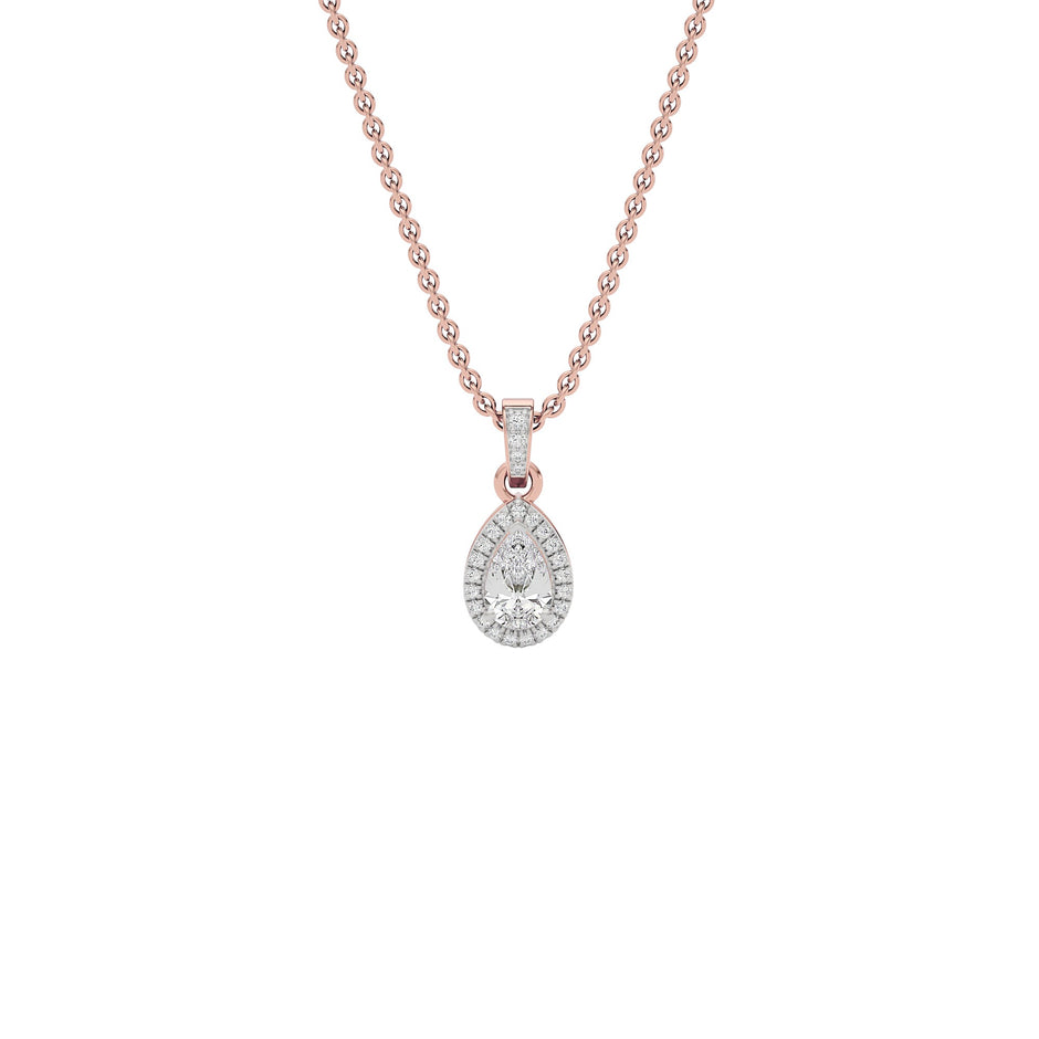 Bespoke Classic Pear Diamond Pendant 18 KT / Rose Gold