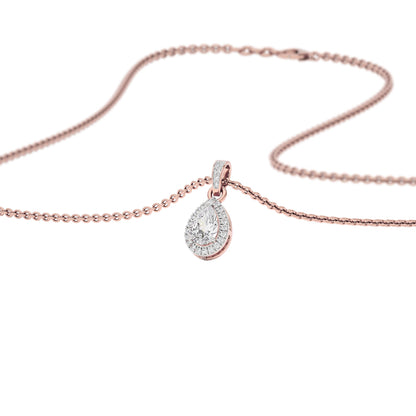 Bespoke Classic Pear Diamond Pendant 18 KT / Rose Gold