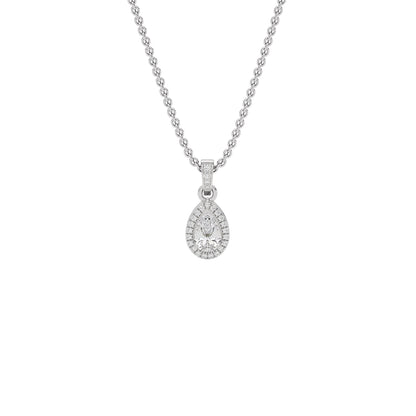 Bespoke Classic Pear Diamond Pendant 18 KT / White Gold