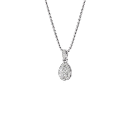 Bespoke Classic Pear Diamond Pendant 18 KT / White Gold