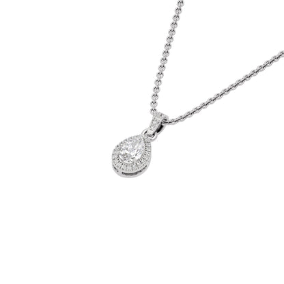 Bespoke Classic Pear Diamond Pendant 18 KT / White Gold