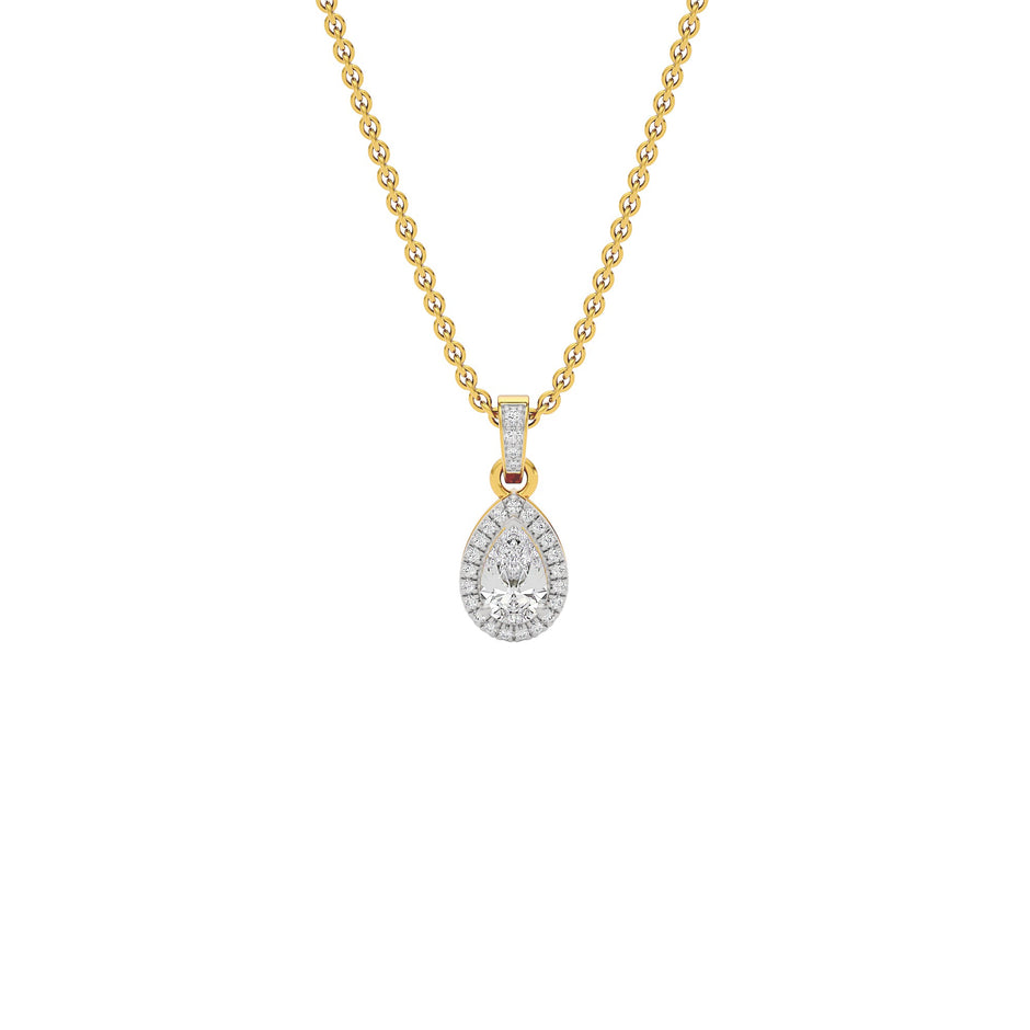 Bespoke Classic Pear Diamond Pendant 18 KT / Yellow Gold