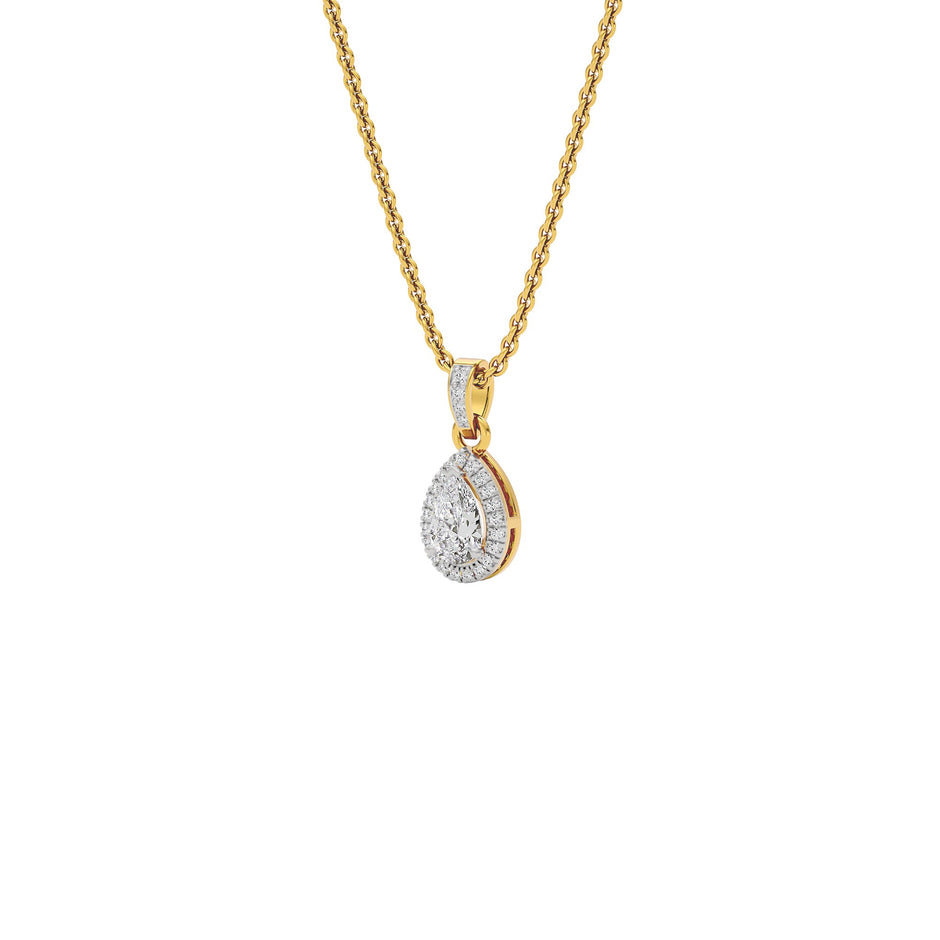Bespoke Classic Pear Diamond Pendant 18 KT / Yellow Gold