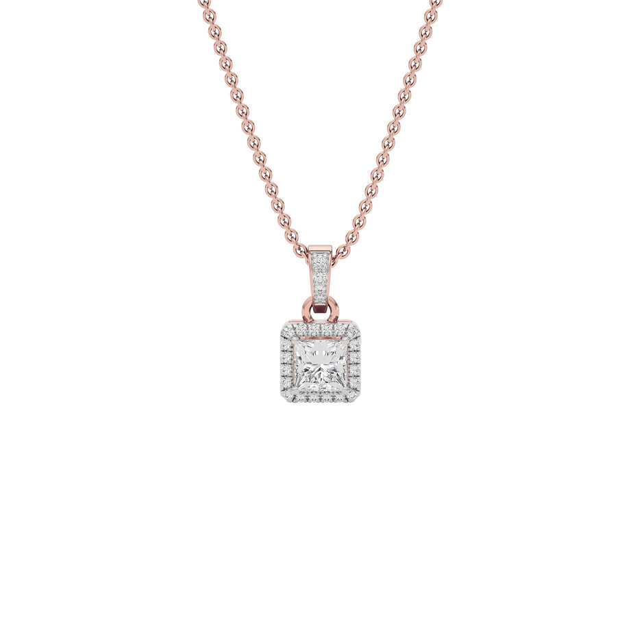Barbara Classic Princess Diamond Pendant 18 KT / Rose Gold