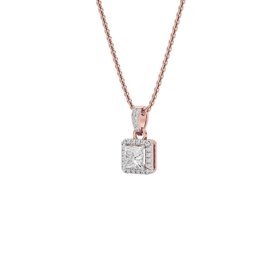Barbara Classic Princess Diamond Pendant 18 KT / Rose Gold