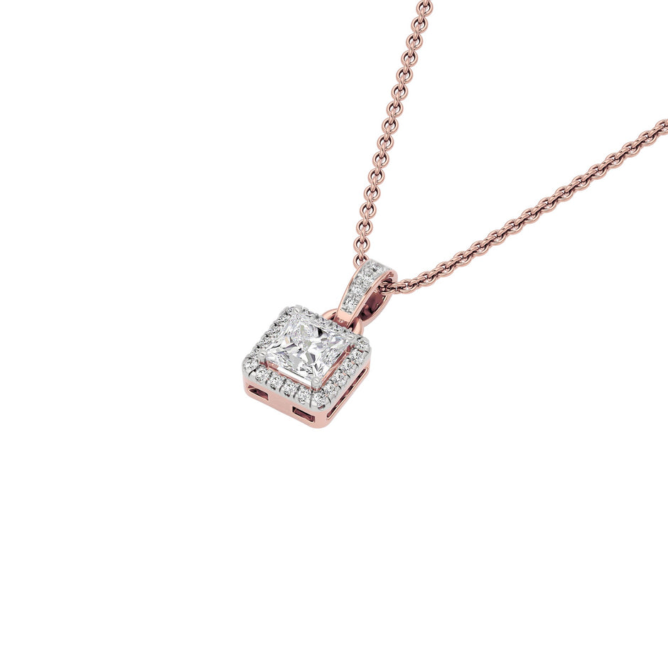 Barbara Classic Princess Diamond Pendant 18 KT / Rose Gold