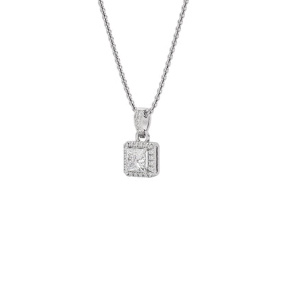 Barbara Classic Princess Diamond Pendant 18 KT / White Gold