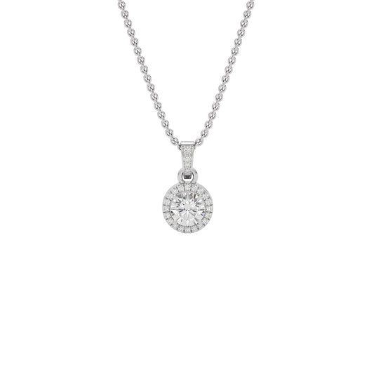 Eternal Classic Round Diamond Pendant 18 KT / White Gold