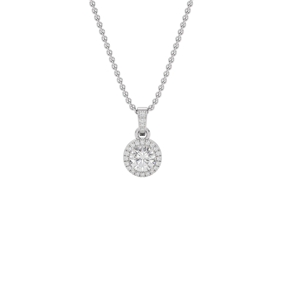 Eternal Classic Round Diamond Pendant 18 KT / White Gold