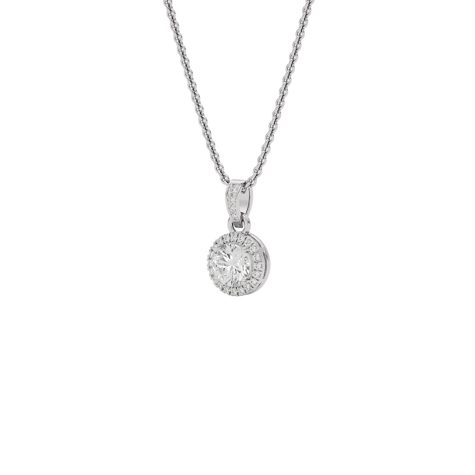 Eternal Classic Round Diamond Pendant 18 KT / White Gold
