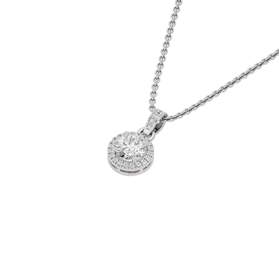 Eternal Classic Round Diamond Pendant 18 KT / White Gold
