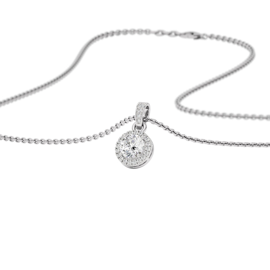 Eternal Classic Round Diamond Pendant 18 KT / White Gold