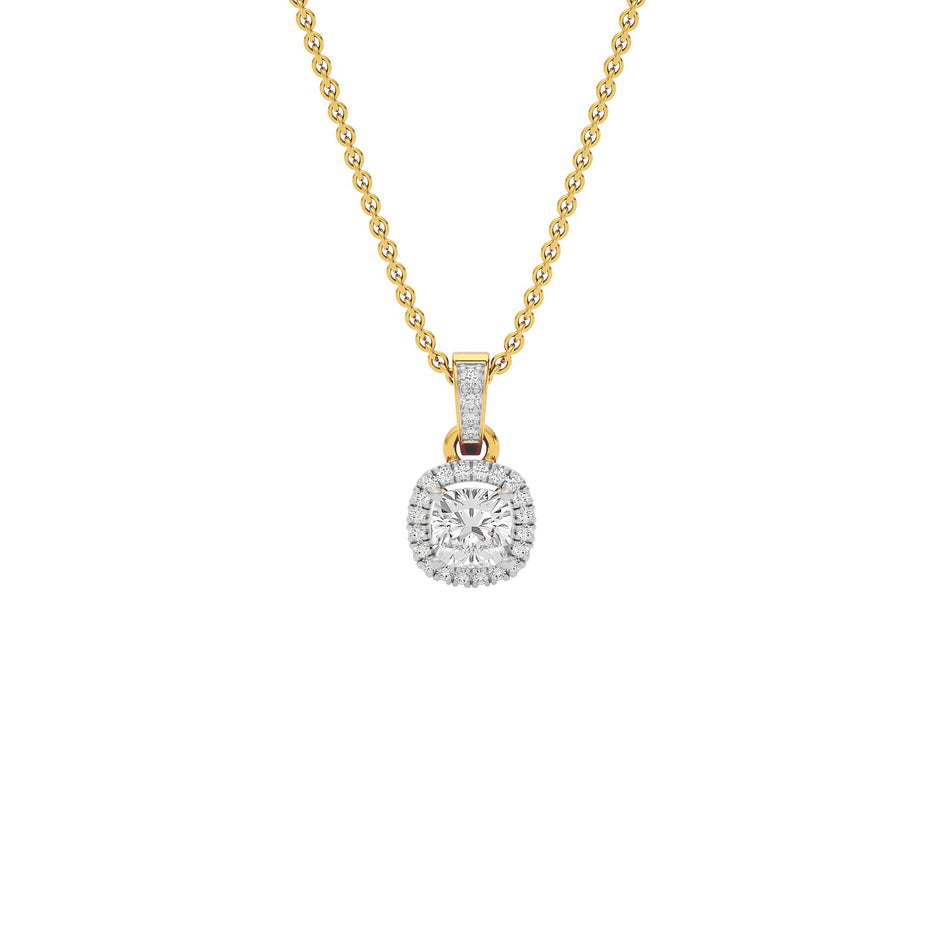 Camilla Classic Cushion Diamond Pendant 18 KT / Yellow Gold