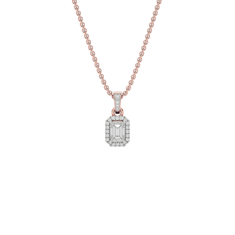 Amor Classic Emerald Diamond Pendant 18 KT / Rose Gold