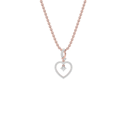 Dazzling Heart Diamond Pendant 18 KT / Rose Gold