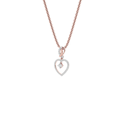 Dazzling Heart Diamond Pendant 18 KT / Rose Gold