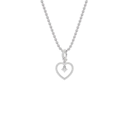 Dazzling Heart Diamond Pendant 18 KT / White Gold