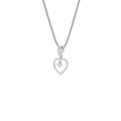 Dazzling Heart Diamond Pendant 18 KT / White Gold