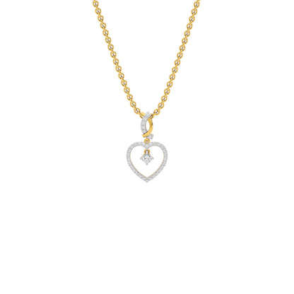 Dazzling Heart Diamond Pendant 18 KT / Yellow Gold