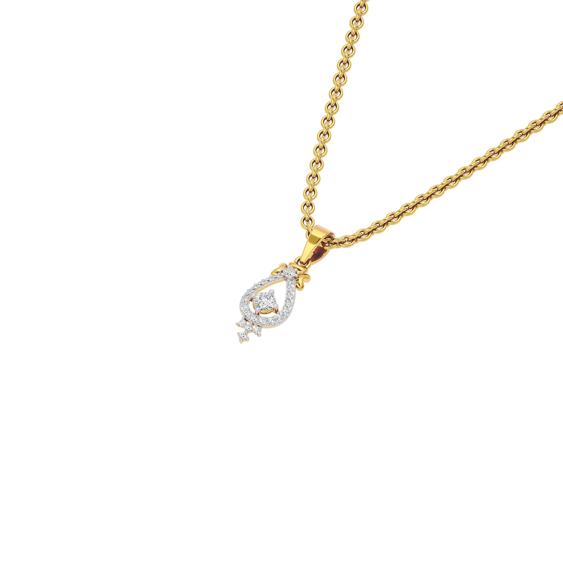 Enticing Daisy Diamond Pendant 18 KT / Yellow Gold
