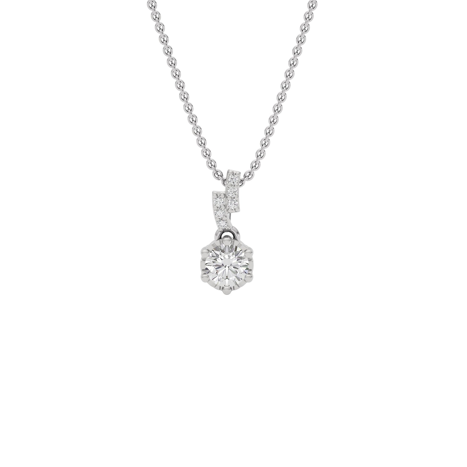Shining Fiore Diamond Pendant 18 KT / White Gold