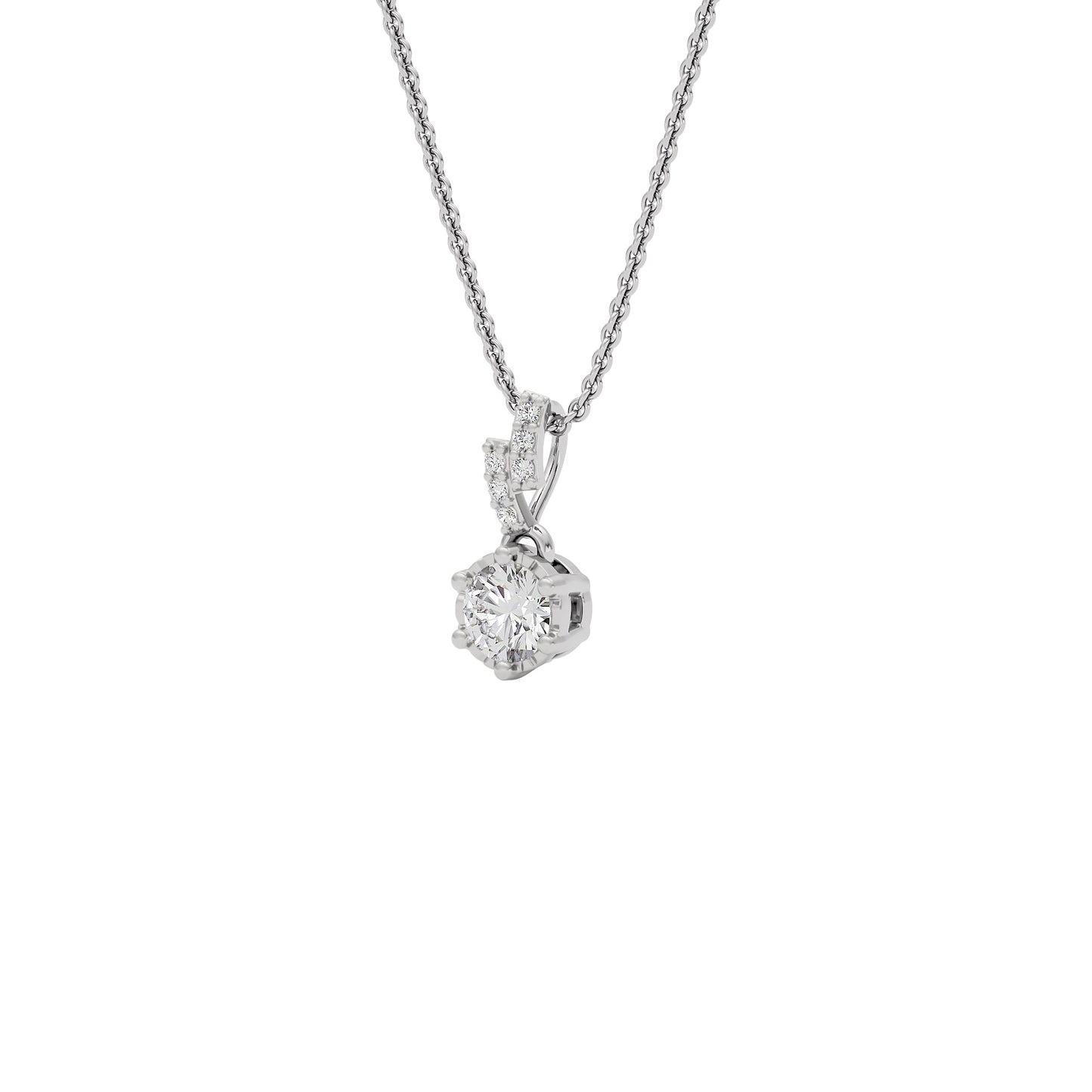 Shining Fiore Diamond Pendant 18 KT / White Gold