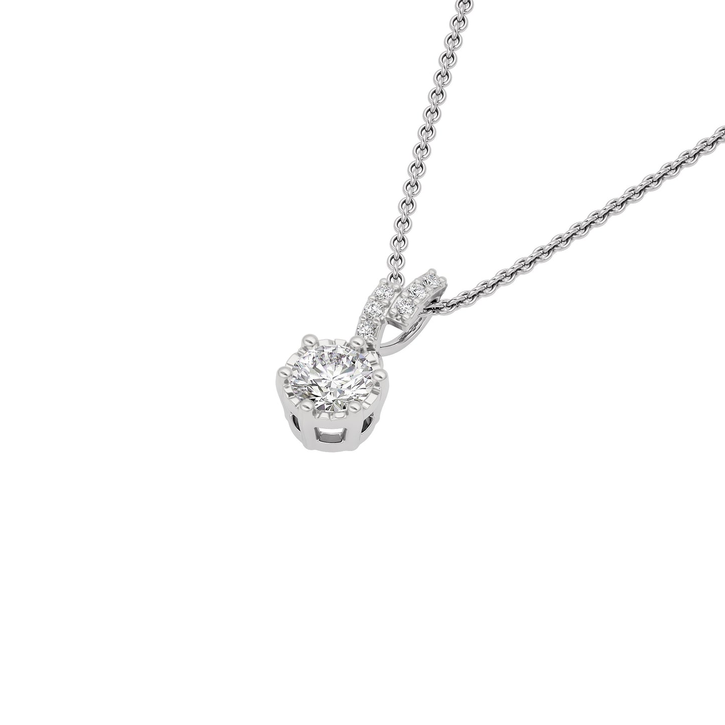Shining Fiore Diamond Pendant 18 KT / White Gold