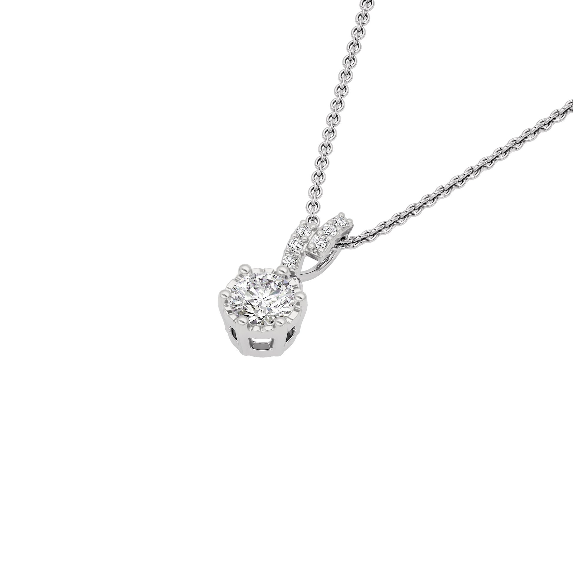 Shining Fiore Diamond Pendant 18 KT / White Gold
