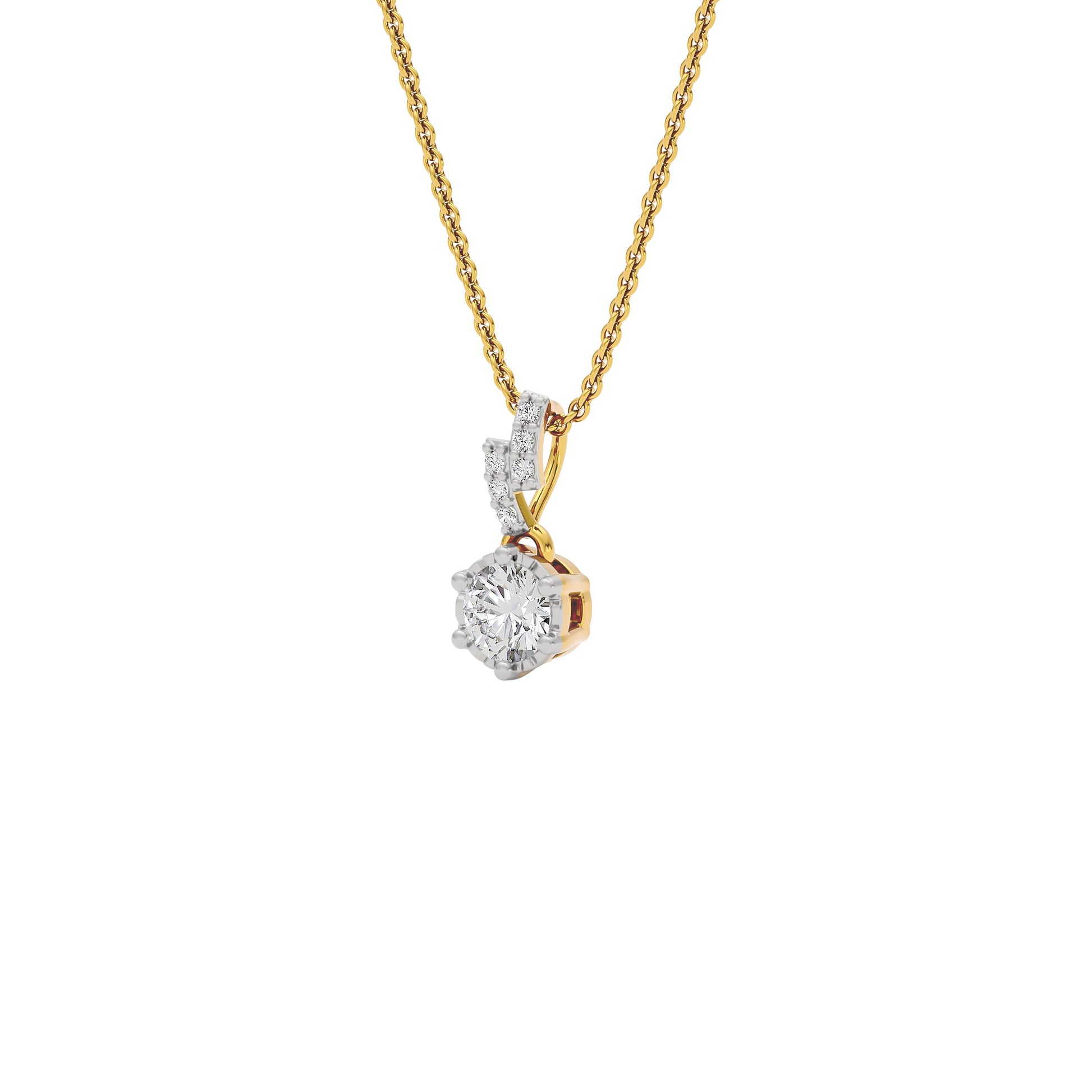 Shining Fiore Diamond Pendant 18 KT / Yellow Gold