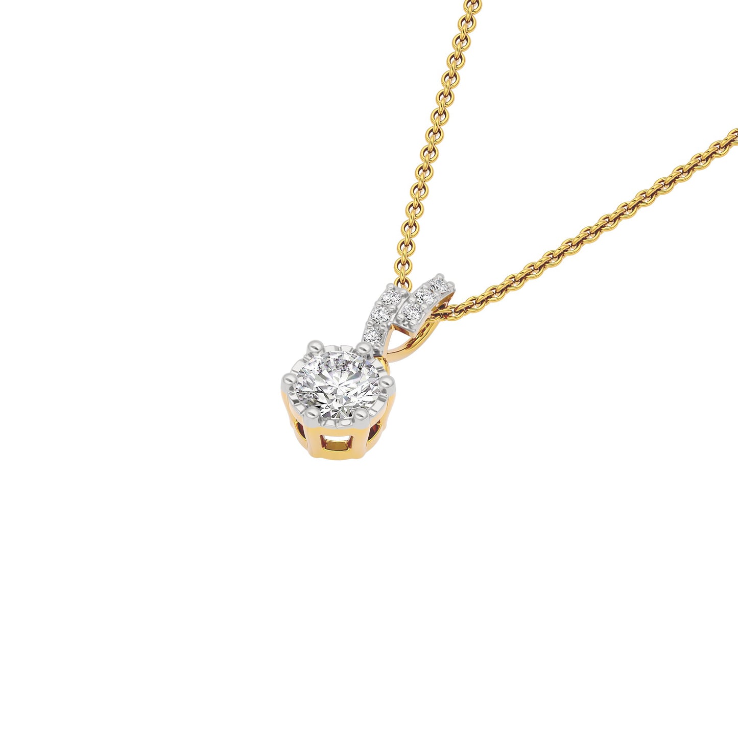 Shining Fiore Diamond Pendant 18 KT / Yellow Gold